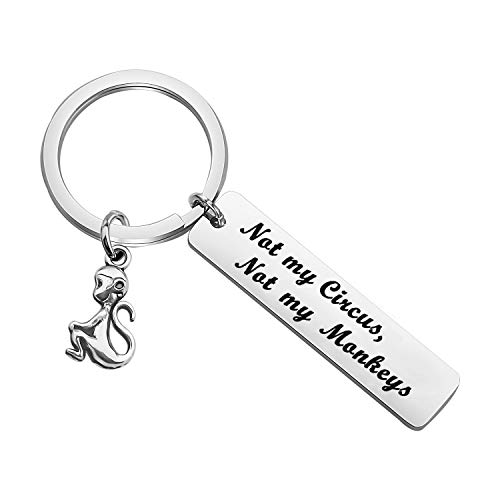 WSNANG Funny Monkey Keychain Not My Circus Not My Monkeys Keychain Retirement Gift for Employees Colleague Social Worker Going Away Gift (Monkey Keychain)