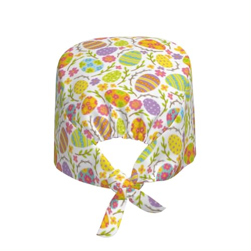 Image of Working Cap Scrub Cap with Sweatband Adjustable Unisex Women Tie Back Hat Nurse Surgical Caps
