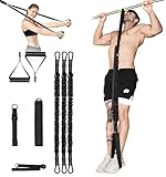 JZBRAIN Pull Up Assist Band, Resistance Bands Set Support Up to 252 LBS, Exercise Bands with Handles, Door Anchor, Leg Sponge Pad for Strength Workouts Training