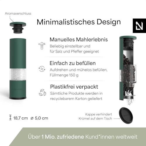 LARS NYSØM Salz und Pfeffermühle Set - Manuell - Pfeffermühle - 2 Stück – Ansicht 4