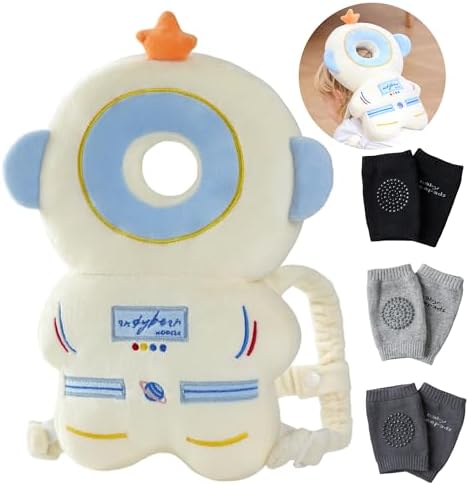 Baby Head Protector Backpack with 3 Knee Pads for Walking,Astronauts