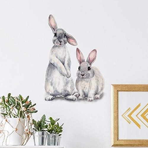 Wall Stickers Two Cute Rabbits Rohome Waterproof PVC Wall Decals for Children's Room Home Decoration Removable Wall Decor (FX-F01) 3 41CUrB7Yu L. AC