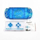 New Replacement PSP 2000 2001 2002 2003 2004 Series Console Full Housing Shell Cover with Button Set - Clear Blue