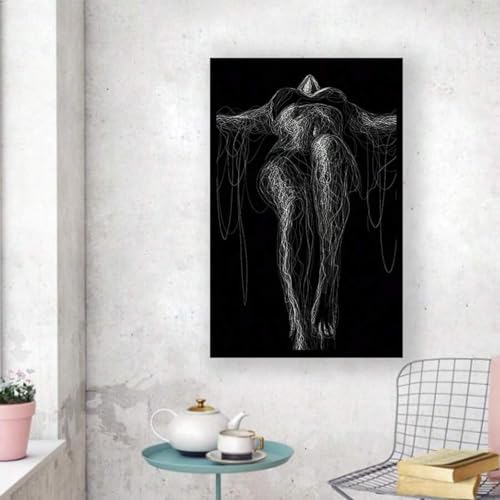 Art mural féminin moderne grand format déco salon chic 60x90 - 5