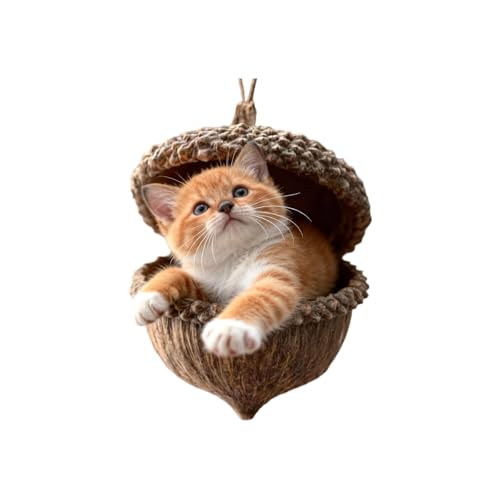 Weihnachtsanhänger mit niedlichen Katzen Hunde Eichel Motiven für...