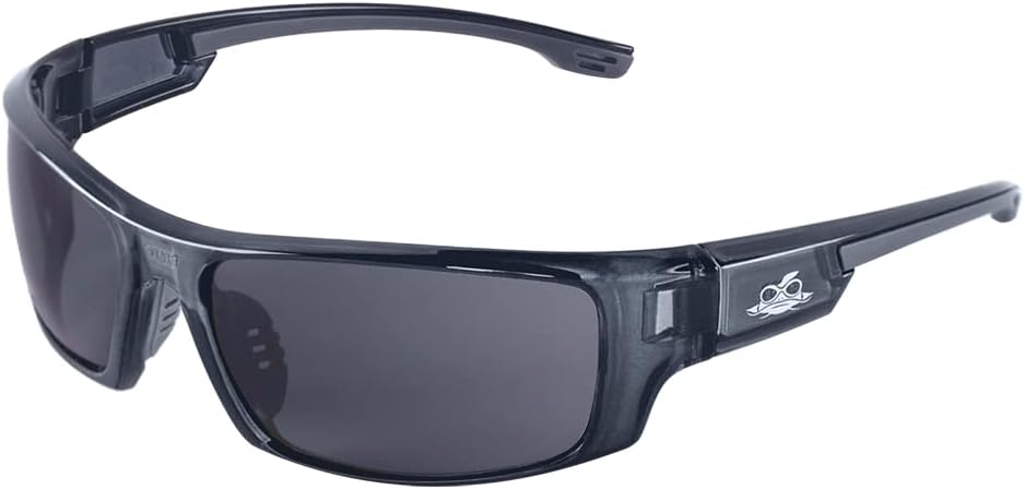 Bullhead Safety Eyewear Glasses, BH943AF Dorado Glasses with Dark Smoke Lenses, Crystal Black Frames, 1 Pair