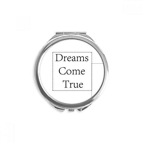 Miroir de poche portable à la main dreams come true pour retouches maquillage en voyage
