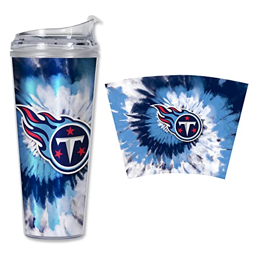 Image of Rico Industries NFL Football Glitter 24oz Acrylic Glitter Tumbler with Hinged Lid, Officially Licensed Double Wall Tumbler with Straw