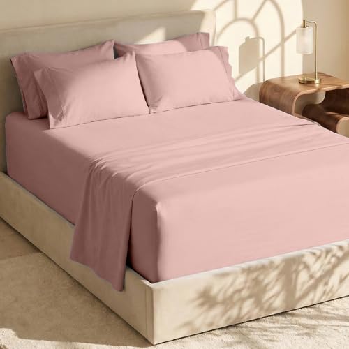 Image of Hearth & Harbor Bed Sheets, Luxury Soft 6 Piece Bed Sheet Set Extra Deep Pocket Fitted Sheets Fits Mattress up to 21 inch, Double Brushed Bedding Sheets & Pillowcases,