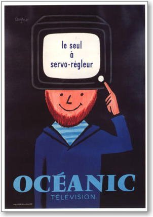Amazon.co.jp: サヴィニャック ポスター「OCEANIC テレビ 1959年