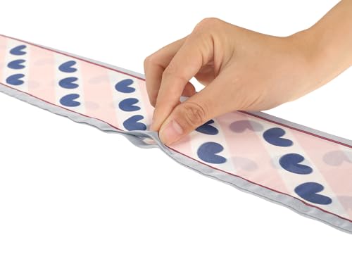 Women's Heart Contrast Color Striped Scarf, Skinny Long Hair Ribbon Handbag Handle Wrap Scarves4