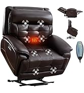 CANMOV Oversized Dual Motor Power Lift Recliner for Elderly, 26" Extra Wide Electirc Recliner Cha...