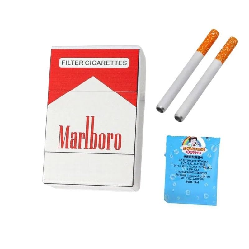 Fake Bubble Cigarettes, Fake BubblesSmokeCigarettes Pack Blower, Bubble BlowingCigarette Stress Relief, Funny Mini Bubble Box Stick Toy for Men Women for Relaxation Fun Office Party Gift Idea (1 Box)