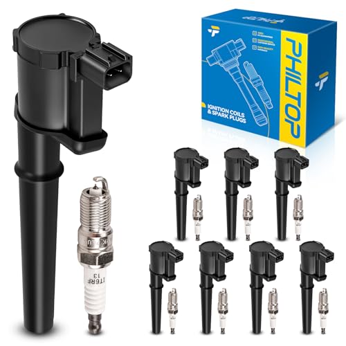 Image of PHILTOP 8 Ignition Coil & 8 Spark Plugs Set Fit for Navigator Mustang GT