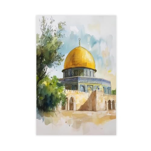 Toile Mosquée Al-Aqsa pour décoration murale de salon et chambre à coucher élégante