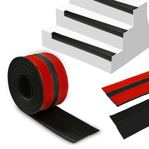 BOYIFEIJIE Perfil de Borde de Escalera Autoadhesivo, Antideslizante, Perfil Angular de Plástico, Listones Angulares Autoadhesivos, 50 x 45 mm, PVC para Escaleras, Protección de Bordes, Peldaños en