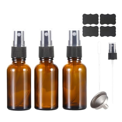 ALIFEIA Juego de 3 botellas de perfume de 30 ml de cristal ámbar