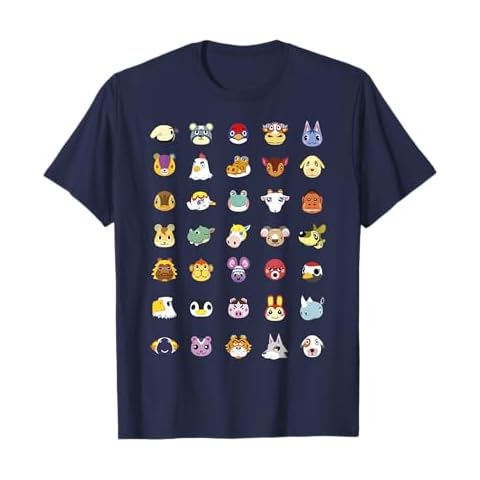 Animal Crossing: New Horizons Vintage Nintendo Faces Line Up T-Shirt Cover