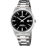 Festina Orologio Uomo Analogico in Acciaio Inossidabile 316L Argentato - Movimento al Quarzo - Calendario - Vetro Minerale ad Alta Resistenza - Impermeabile 5 ATM F20511/4
