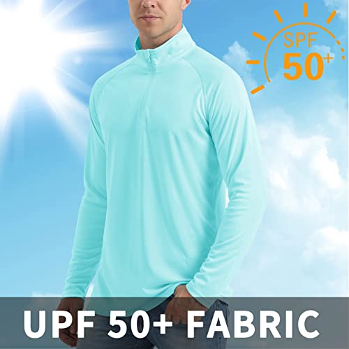 Crysully Shirts For Men Cooling Moisture Wicking Pullover Performance Sun T Shirt Lake Blue #TOP3