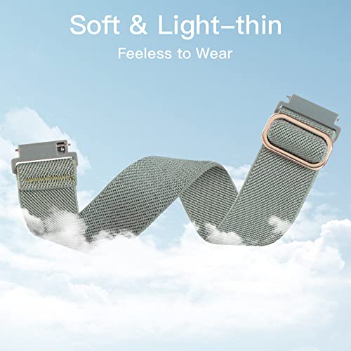 Kollody 2 Pack Stretchy Nylon Watch Bands Compatible with Garmin Vivoactive 5/6/Forerunner 165/55/70/170,20mm Soft Elastic Adjustable Replacement Sports Straps for Garmin Venu Sq 2 Women Men by Kollody - Used condition - Image 5