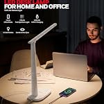 Honeywell LED Desk Lamp for Home Office, Dimmable Desk Light with USB A+C Dual Charging, 4 Modes Brightness Touch Lamp with Timer, Eye Caring Foldable Reading Light, Table Lamp for Study Nightstand