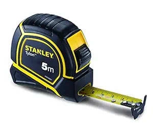 STANLEY STHT43067-12 5 Meter Tylon Measurement Tape in Rugged Rubber Case for Precise & Accurate Measurements with Anti-Slip Properties for Home, DIY, Industrial & Professional Use, YELLOW & BLACK