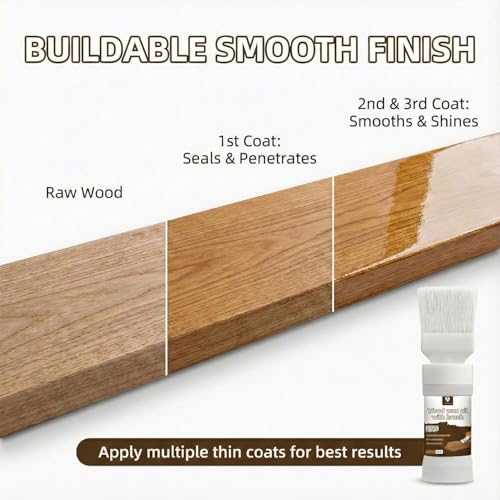 Image of Polyurethane Clear Wood Varnish 6.35 Oz, Water Based Sealer for Wood | Fast drying satin varnish. Works on furniture and small woodcrafts, provides long-lasting clear protective coating.