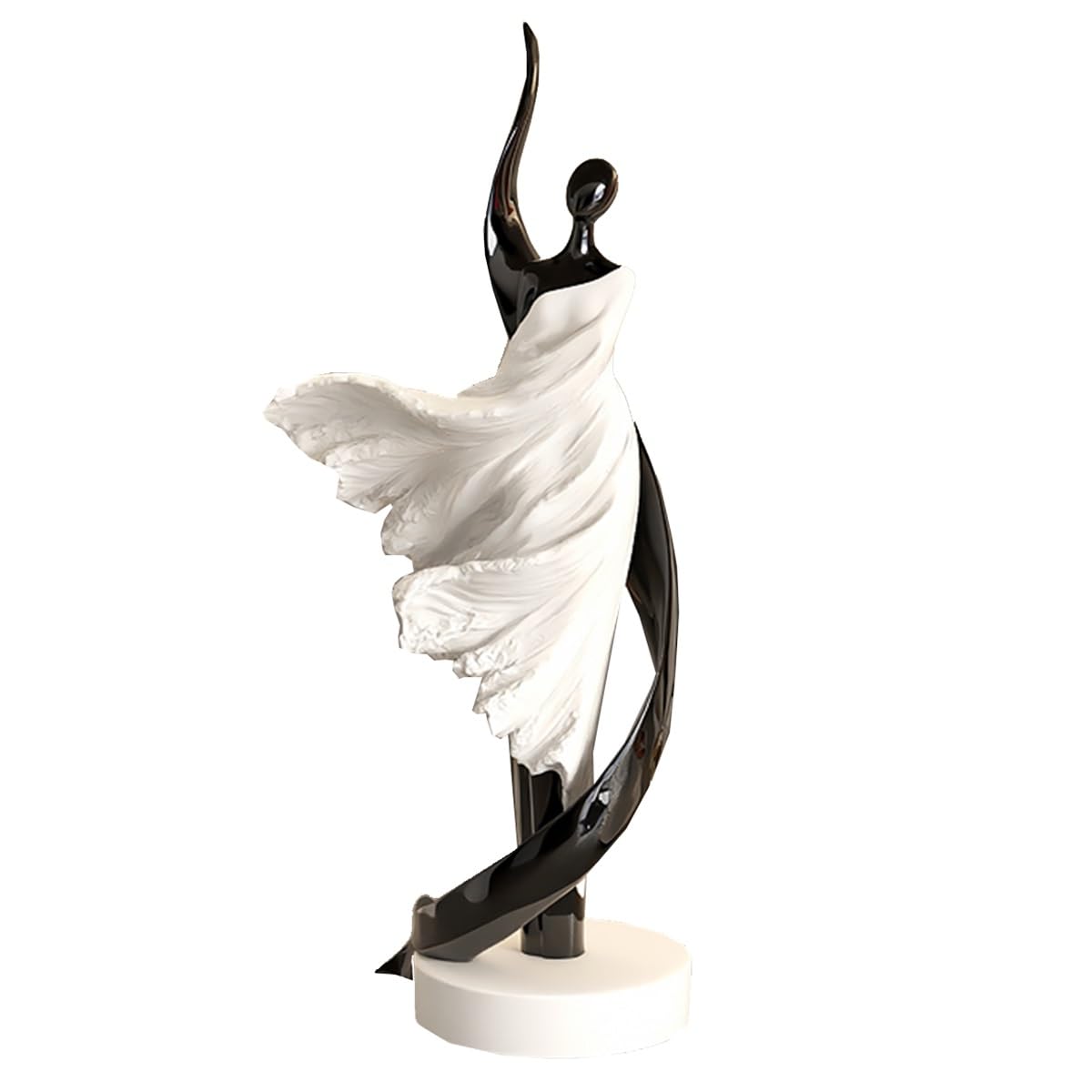 GHKryD statue, Dancing Girl Statue Decor for Living Room Collection Sculptures for Shelf Bookshelf(White)