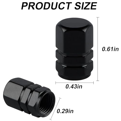 Tpmscenter TC035 Black Tire Valve Stem Covers Tire Nozzle Cap Hex Design Aluminum Tire Stem Caps Universal Air Dust Valve Caps thumb #1