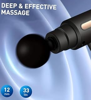 Mini Massage Gun Deep Tissue,6 Speeds Cordless Handheld Muscle Massager with 4 Heads 1800mAh Battery & Type-C Charging, Super Quiet Chargeable Device Pain Relief, Gifts
