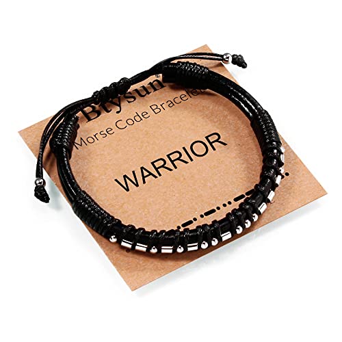 Image of Btysun Fathers Day Gift, Gifts for Men Morse Code Bracelets for Men 2026 Graduation Gifts Mens Bracelet for Him Boyfriend Husband Leather Bracelet Motivational Birthday Jewelry Stocking Stuffers