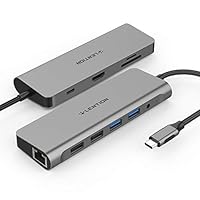 LENTION USB-C ハブ CB-C69 10 in 1 4K HDMI ギガビット有線LAN SD/Micro SDカードリーダー PowerDelivery対応 USB Type-C MacBook Pro 13 (2016-2020)、MacBook Pro 15 (2016-2019)、MacBook Pro 16 (2019)、MacBook Air (2018-2020)、New iMac、Surface Pro 7 / Go、Chromebookなどのノートパソコン、タブレットPC対応 (スペースグレイ)