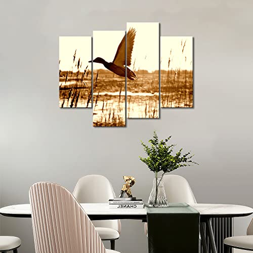 Brown Duck Fly Upon River Wall Art Painting Pictures Print On Canvas Animal The Picture For Home Modern Decoration #TOP5