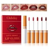5 Colors Matte Non-Stick Cup Lip Gloss Makeup Set，Waterproof Nude Red Tint Lip Mud Girls Makep，Long Lasting Lipstick Korean Matte Lip Gloss Lips Stain Liquid Lipstick Gift Box Cosmetics Makeup -  Charm Kiss