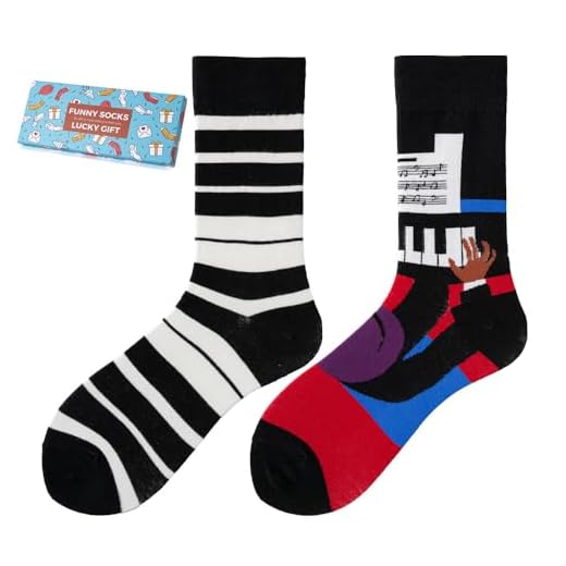 NxnChc Calcetines Divertidos Unisex para Mujer y Hombre con Diseños Asimétricos en Par - Temas Piano Animales, Comida, Fruta, Deporte y Arte en Algodón - Ideal para Regalos