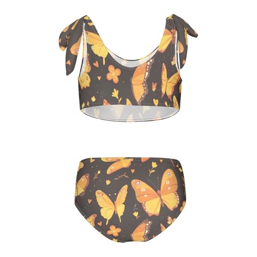 KLL Monarch Butterfly Girl Two Piece Bikini Set Quick-Dry Swimsuits Swimwear Adjustable Shoulder Strap2