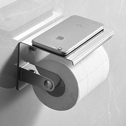 WLVG Toilettenpapierhalter aus Edelstahl, gebürstet, Wandhalterung, Toilettenpapierhalter, Chrom, Badezimmerzubehör-C Cover