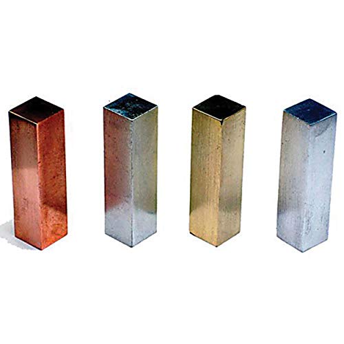 Image of United Scientific Supplies SGVS04-BR Brass Equal Volume Metal Square, 2 inch L x 1 /2 inch Dia.