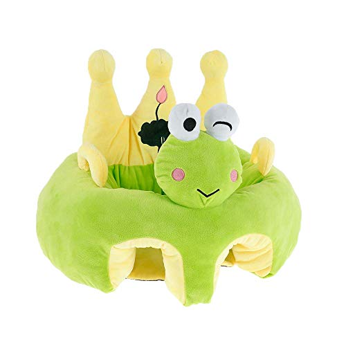 Steppiano ベビーソファー カバー お座り練習 ベビーチェア ソフトチェア ふわふわ ぬいぐるみ椅子 カワイイ座布団 お座り練習チェア 安定感 キッズソファー 滑り止め 男女兼用 お持ち便利 子供用 椅子 ベビー用品 (グリーンカエル)