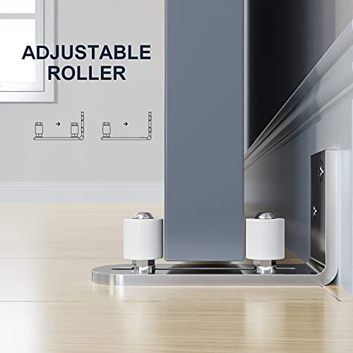 EaseLife Sliding Barn Door Bottom Floor Guide,Ball Bearings Adjustable Stay Roller,Wall Mount System,Flush Flat Bottom Design - Thumbnail 4