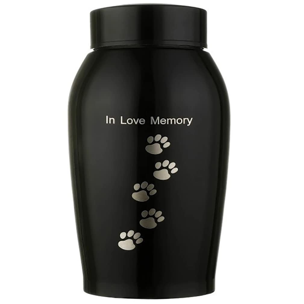 SAYGOHY Stainless steel Small Urn for Ashes Cremation Keepsake Mini Funeral Urns for Human Pets Dog Cat Ashes Memorial Ashes Holder Boxes (Black)