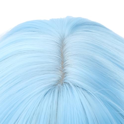 Image of PATTNIUM Girls Blue Ombre Purple Wig with Bangs Kids Short Wavy Curly Wig Blue and Purple Bob Wigs Synthetic Halloween Costume Cosplay Party Wigs