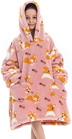 Summshall Blanket Hoodie, Oversized Wearable Sweatshirt Hoody Blanket Hug Plush for Adults Women Kids, Cozy Warm Giant Hooded