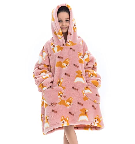 Sudaderacon Capucha de Gran tamaño para y niñas niños, Manta con Capucha de Gran tamaño,súper Suave y cálido Forro Polar Sudadera con Capucha, Cálida con Capucha Manta Cover