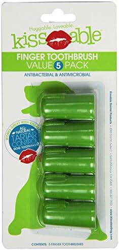 Kissable Dog Dental Finger Brush For Dogs | Dental Care For Dogs, Finger Brush Value Pack, 5 count