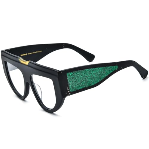 Image of HEPIDEM Multicolor Acetate Glasses Frame Women Oversize Vintage Round Eyeglasses Optical Spectacles 9271