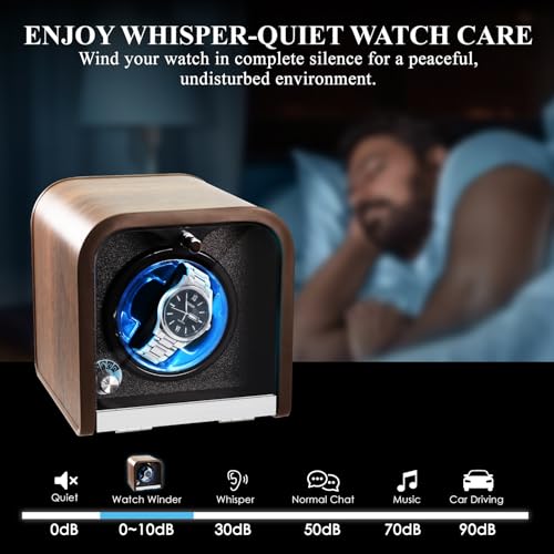 Remontoir pour montre automatique haut de gamme avec mousse et éclairage