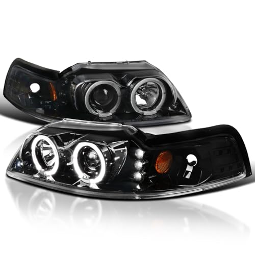 SPEC-D LED Dual Halo Projector Headlights for 1999-2004 Ford Mustang