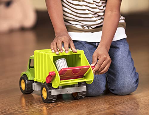 Battat - Garbage Truck With 2 Garbage Bins & 1 Driver - Toy Trucks For Toddlers 18M+, Lime Green #TOP3